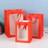 Windowed transparent gift bags, Mother's Day sale paper bags, flower gift bags, packaging souvenirs, window display handbags Application Scenario